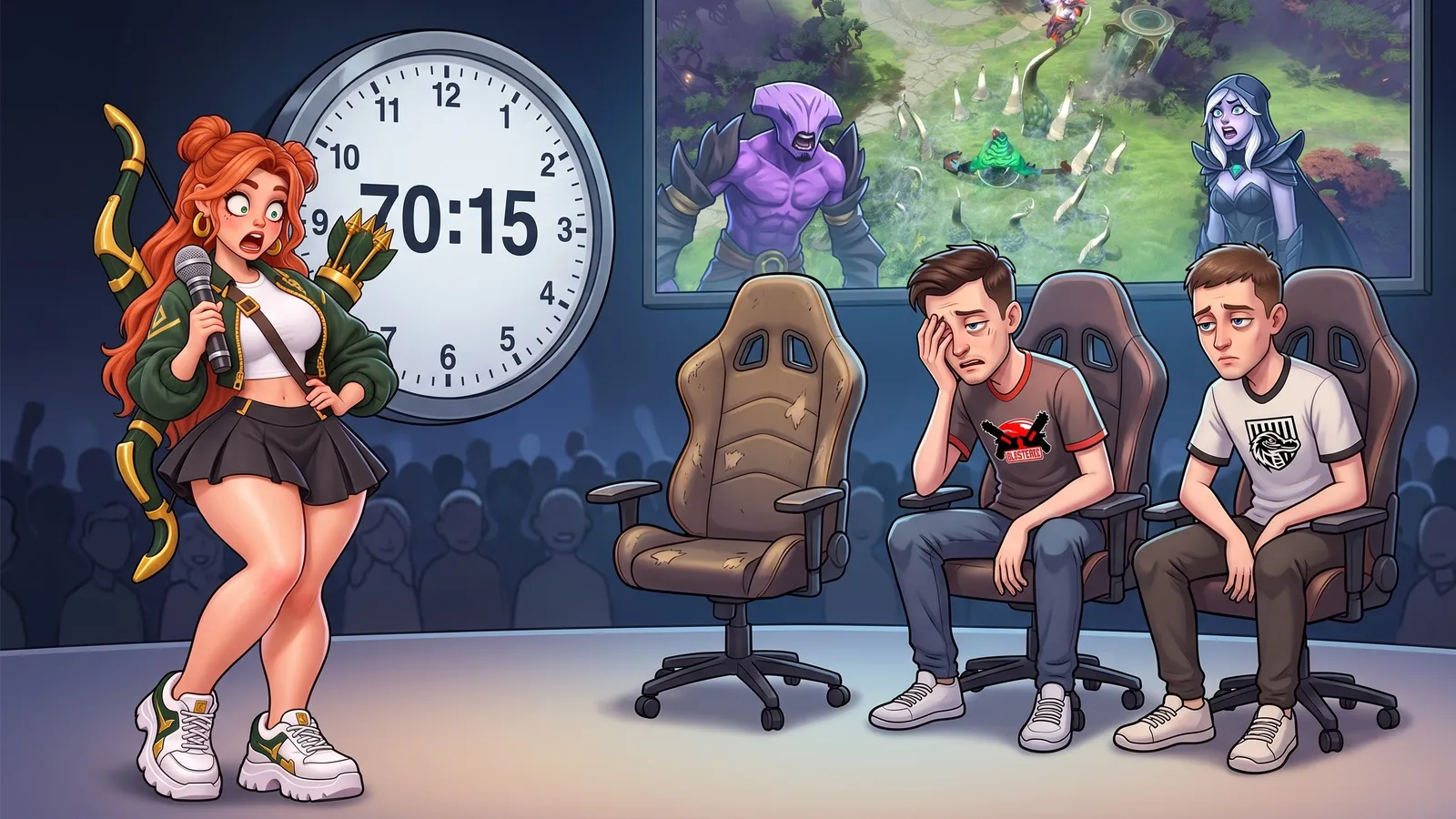 Windranger reporter shocked by a very long Dota 2 game clock