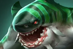 Unfathomable Hunger style: Tidehunter as a shark with green stripes
